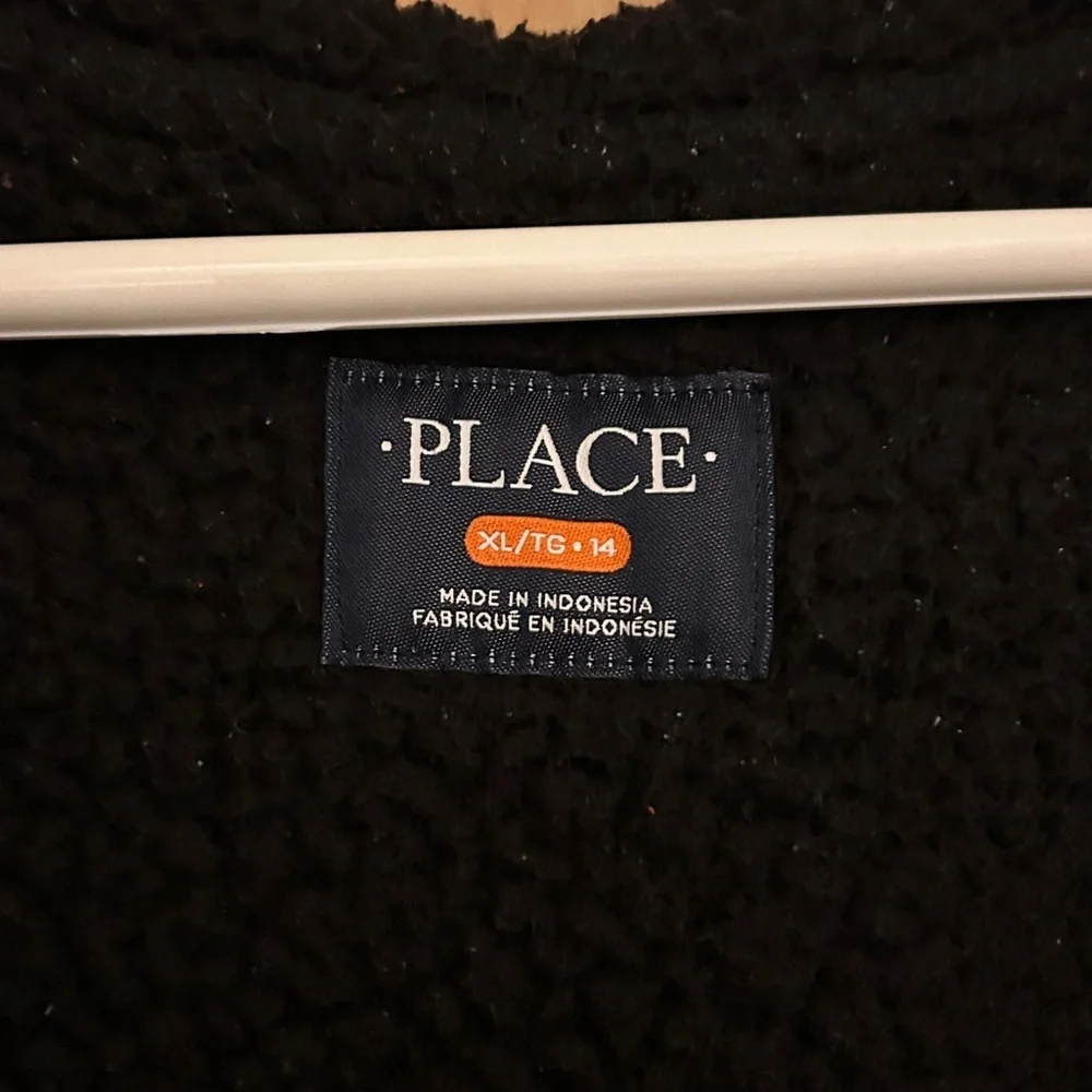 Black Hooded Fleece Jacket XL/TG 14